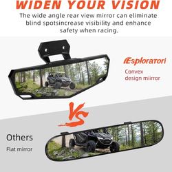 RZR PRO XP Rear View Mirror UTV Center Race Convex Rear View Mirror for Polaris RZR PRO XP/PRO XP4, Turbo R /4 2020 2021 2022 2023 2024, High-Definiti