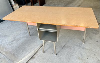 Vintage Mid-Century Metal and Laminate Desk