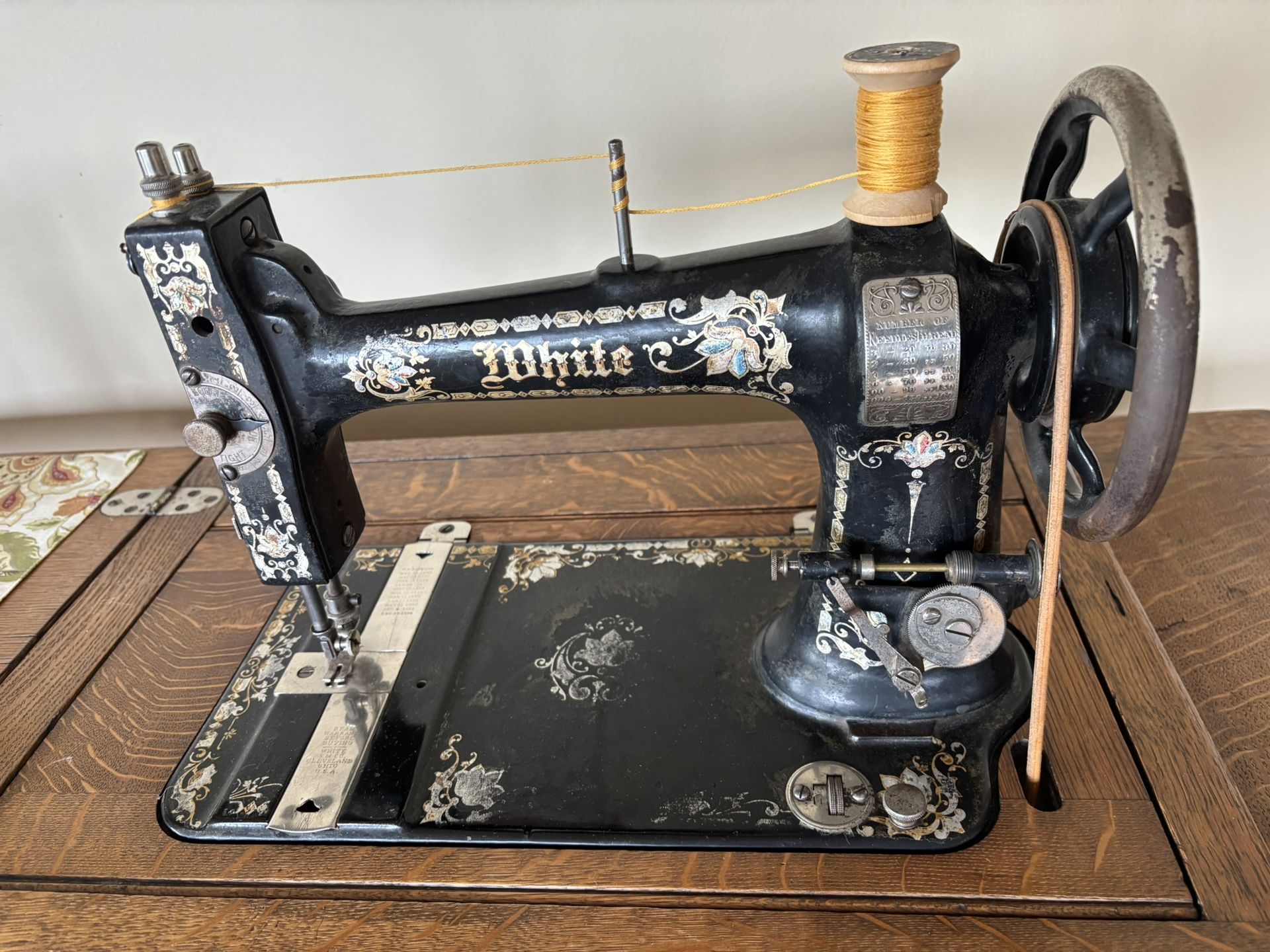 Antique White Sewing Machine