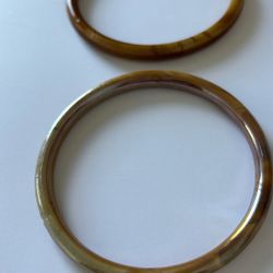 Vintage Earth Tone Lucite Bangle Bracelet 