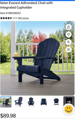 Keter Everest Adirondack Chair with Cupholder