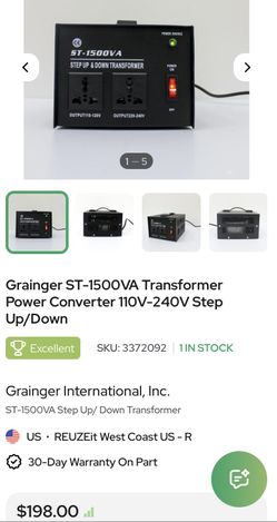 Grainger St-1500 VA Transformer