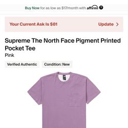 Supreme X North Face Pocket Tee  Size Large for Sale in New York