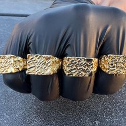Gold Plated Nugget Rings 