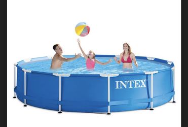 Intex 12’ X 30 Metal Frame Above Ground  Pool With Filter