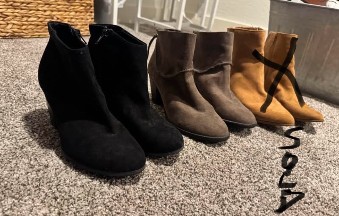 Two Pairs Of Women’s Short Booties - Size 8-8.5 - Great Condition! 
