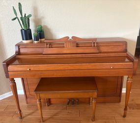 Beautiful Traditional Console Piano with Bench