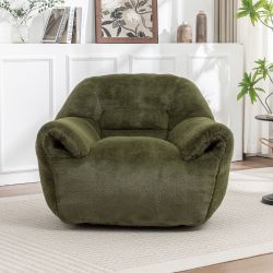 Bean Bag Chair, Comfy Bean Bag Sofa with Back Support, Faux Fur Bean Bag Chair for Adults and Kids, Stuffed Floor Sofa for Living Room, Bedroom, Apart