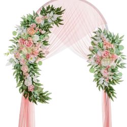 Lisuun Wedding Arch Flowers, Artificial Flowers For Decoration, Large Flower Swag For Boho Styles Wedding Ceremony Floral Decor - Pack Of 2