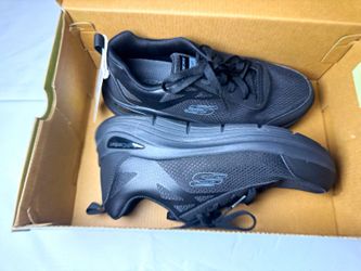 SKECHERS Arch Comfort Men's Lace-Up Mesh Low Top Sneakers Black Arch Support