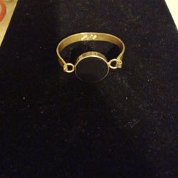 Sterling Silver Bracelet with Onyx Stone 