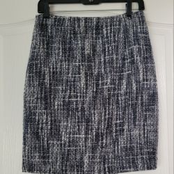 New 346 Brooks Brothers Petite Cotton Linen Blend Tweed Skirt Blue Greys - Sz 4P