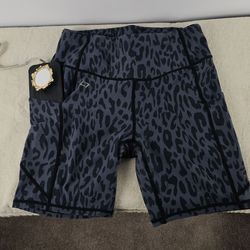 Compression Shorts Leopard Print Gray