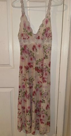 Floral Maxi Slip Dress with Lace Trim