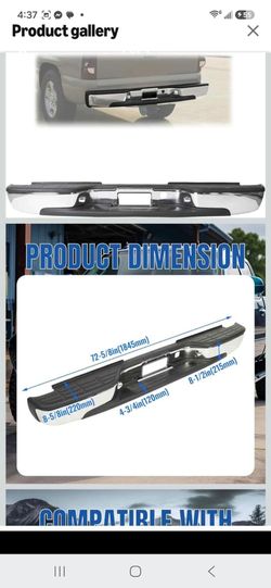 Chrome Rear Step Bumper Compatible with 1 Chevy Chevrolet Silverado GMC Sierra 1 Steel with License Plate Light Replacement for GM1103