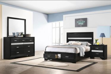 4 PC BEDROOM SET NEW IN BOX (MATTRESS AND CHEST SOLD SEPARATELY)