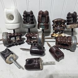 Lot Of Vintage Porcelain Insulators 