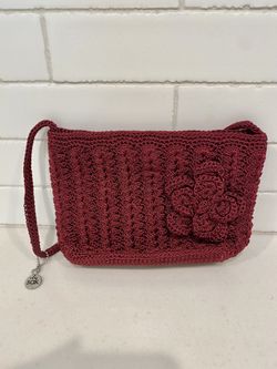 The Sak Ruby Red Hand Crochet Handbag Purse