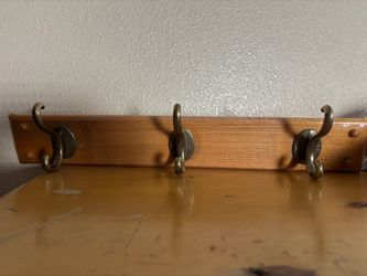 Wooden Wall Coat Rack with 3 Hooks