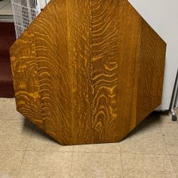 Solid Oak 8 Sided Card Table