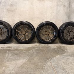 Ferrada FR2 19” Wheels + Pirelli Tires (5x112) Bronze/Black – Clean Set