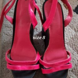 Women's Heels Size 8 Hot Pink Or Black