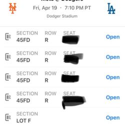 Dodgers Tickets 4/19