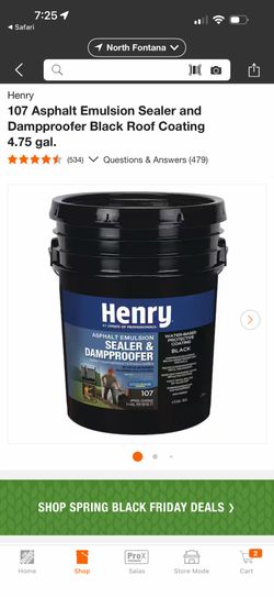 Asphalt Emulsion Sealer and Dampproofer Black Roof Coating 4.75 gal.