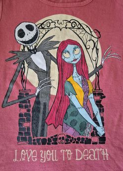 Halloween The Nightmare Before Christmas Graphic Print T-shirt Girl Sz S