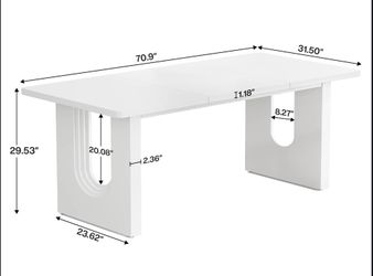 mid century modern white dining table large