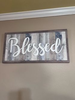 Cavas frame with wooden Blessed