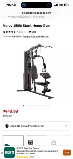 Marcy stack home gym
