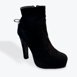 Faux Suede Slouchy Platform Ankle Boot
