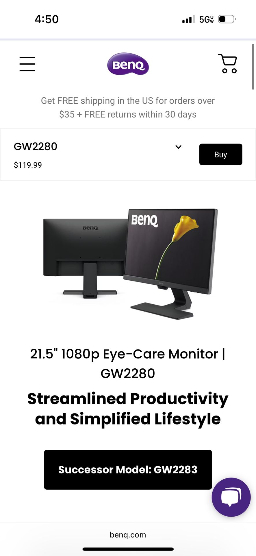 Vent 21.5” 1080 External Monitor