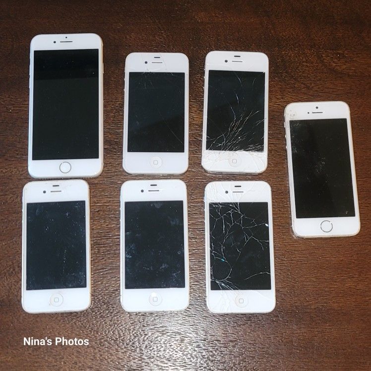 Lot Of 7 Apple IPhones For Parts Or Repair Bundle AS IS UNTESTED 8 A1387 A1533 