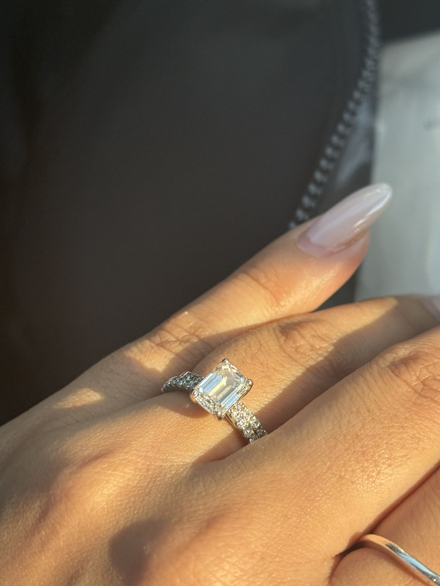 Emerald Cut 14K Lab Created Diamond Ring
