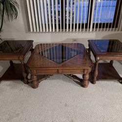 Vintage 3-Piece Wood Table Set – MUST GO / ESTATE SALE