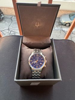 Bulova Sutton Men's 41mm Chronograph Blue Dial Stainless Steel Watch 96B476 – Brand New in Box