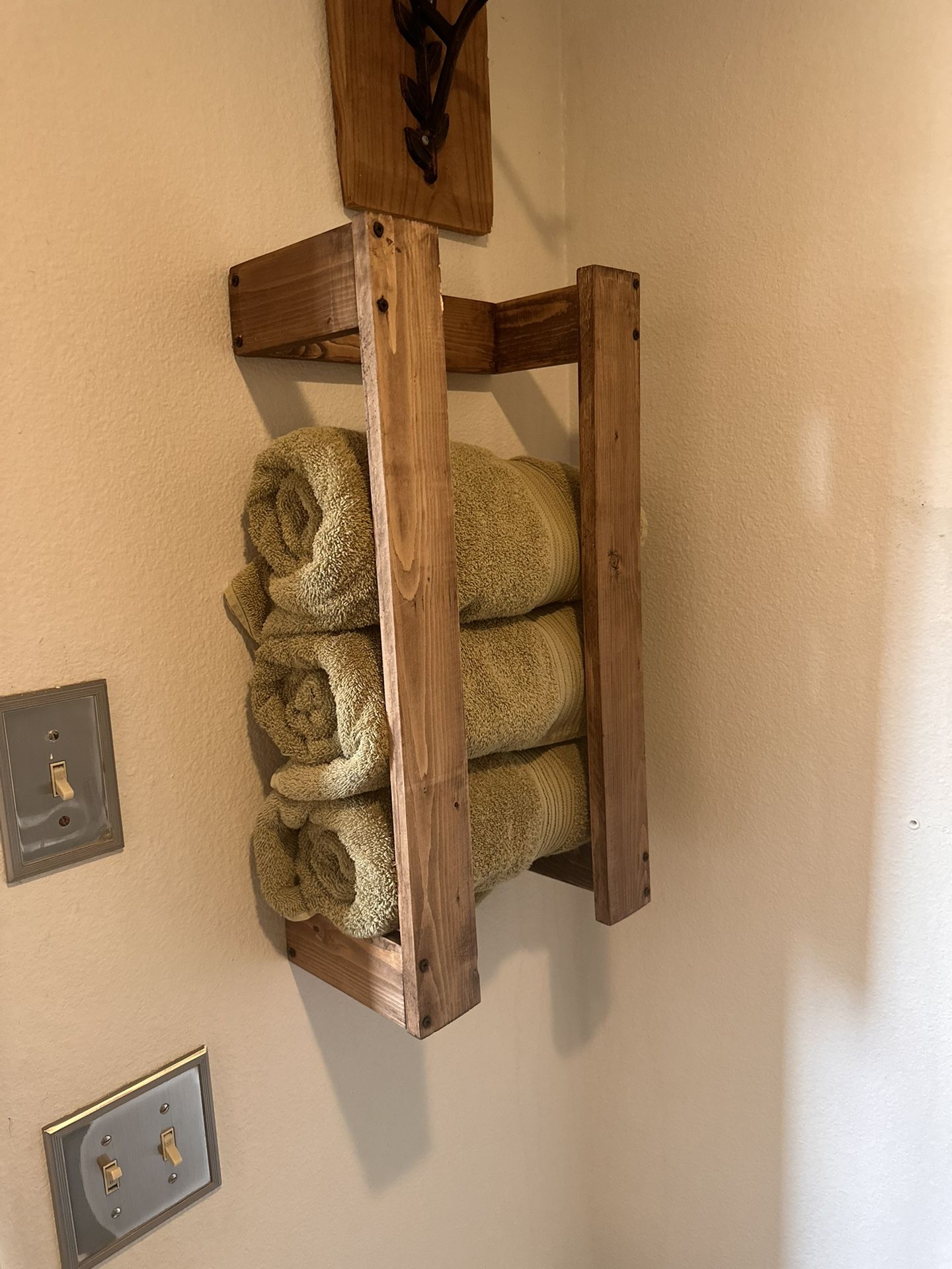 Handmade Wooden Towel Rack