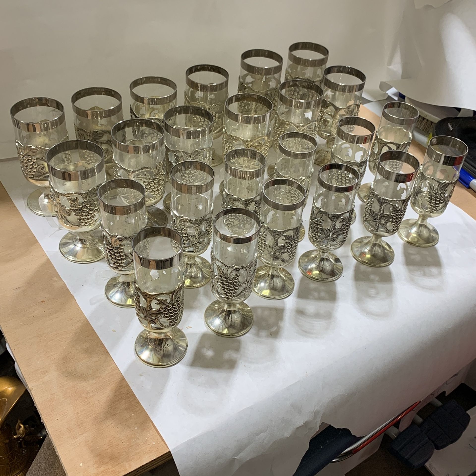 24 Vintage Holiday Imports Silverplate Goblets