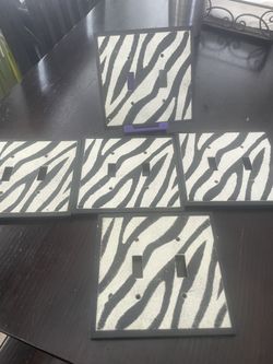 New Zebra Light switch Plate Covers (5)