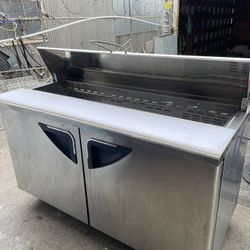 Used Turbo Air TST-60ST 60” Sandwich Prep Cooler With Cutting Board 