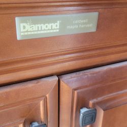 A whole set of kitchen cabinets 