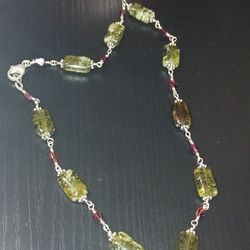 Sterling Silver 925 Watermelon Tourmaline Necklace 