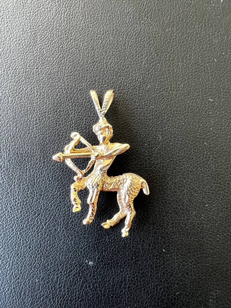 14k solid gold Sagittarius pendant