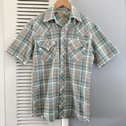 Vintage Rocking K Ranchwear By Kennington Pearl Snap Button Up Western Short Sleeve Shirt  Women’s