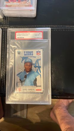 1989 Lions police Barry Sanders trading card