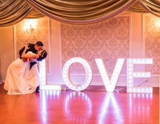 Wood illuminated big letters