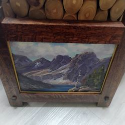 MCM Vintage Oil Painting Signed by Artist 14.5x15