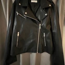New Faux Leather Moto Jacket (Mango) XL  $30